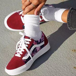 Vans ComfyCush Old Skool Grunge Wash sneakers in red/tie-dye